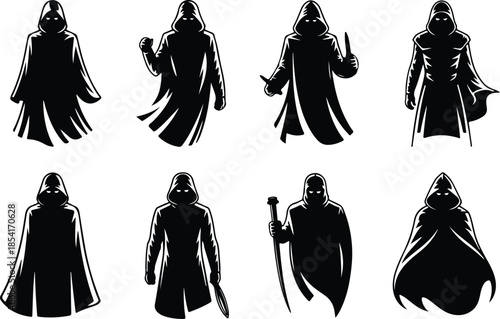 Best Black Hooded Cloak Icon Set Distinct Cloak Designs Icons – Top Collection