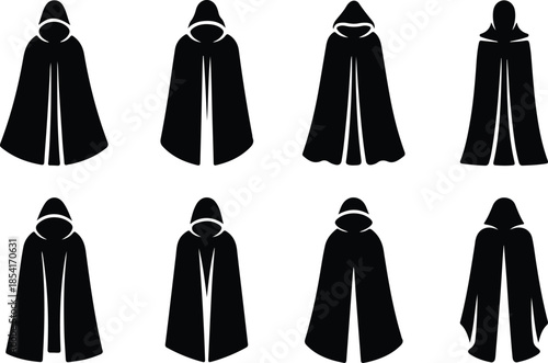 Best Black Hooded Cloak Icon Set Distinct Cloak Designs Icons – Top Collection