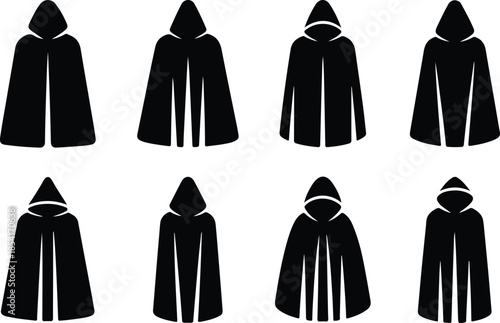 Best Black Hooded Cloak Icon Set Distinct Cloak Designs Icons – Top Collection