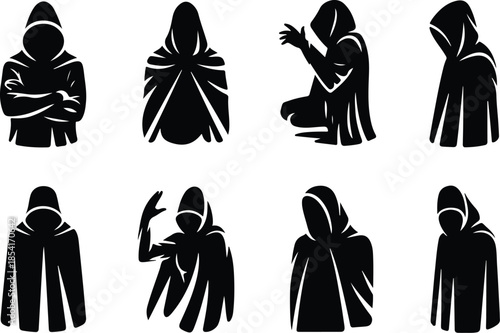 Best Black Hooded Cloak Icon Set Distinct Cloak Designs Icons – Top Collection