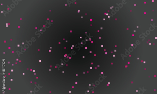 Pink Square Pixels Scattered on a Dark Gradient Background