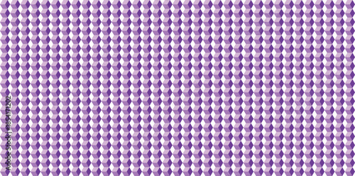 Seamless geometric pattern of purple and white cubes