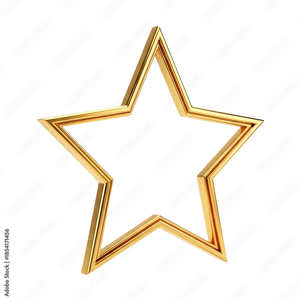 Obraz premium Elegant Golden Outline Star: Dazzling Festive Decorative Element