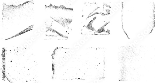 Collection of eight abstract black and white textured grunge