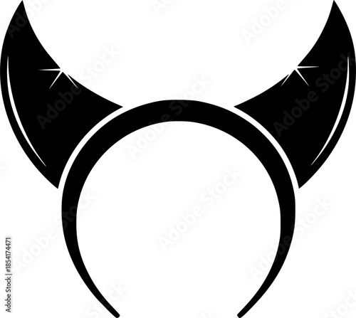 Devil Horn Headband Costume Accessory Vector Silhouette Illustration