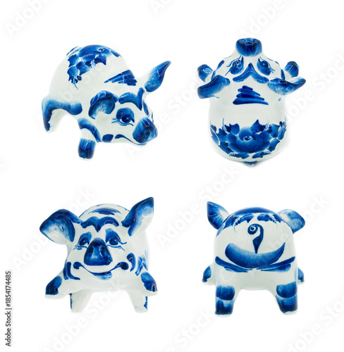 pig figurine by the russian porcelain factory Gzhel
