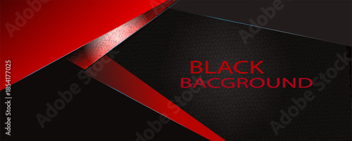 Abstract background with black and light red frame design metal shape background.