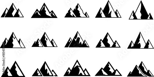 Mountain Peak Silhouette Collection Set