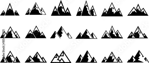 Mountain Peak Silhouette Collection Set