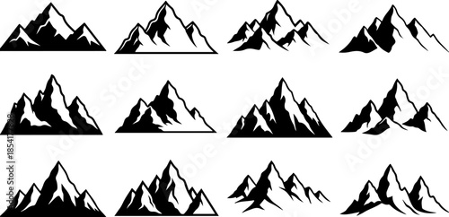 Mountain Peak Silhouette Collection Set