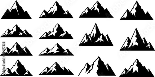 Mountain Peak Silhouette Collection Set