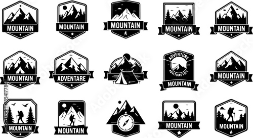 Mountain Peak Silhouette Collection Set