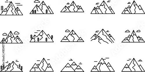 Mountain Peak Silhouette Collection Set