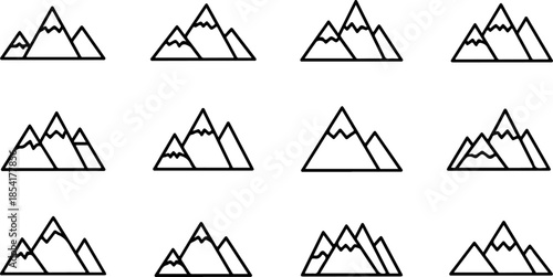 Mountain Peak Silhouette Collection Set