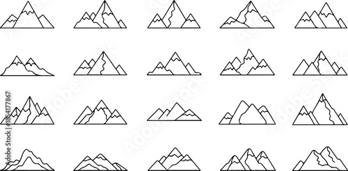Mountain Peak Silhouette Collection Set