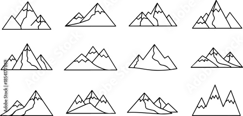 Mountain Peak Silhouette Collection Set