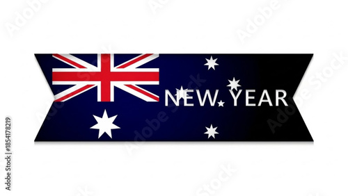 Australian flag banner with new year text