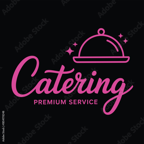 restaurant chef design with catering service logo template, professional culinary vector illustration, ideal for food business branding, chef icons, restaurant identity, and hospitality projects.