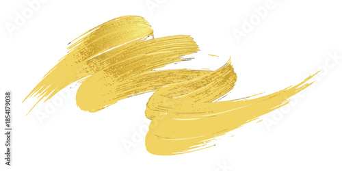 Abstract design of elegant gold brush strokes and paint smears creating a dynamic pattern