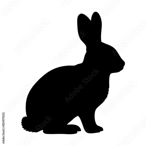 Silhouette of a sitting rabbit