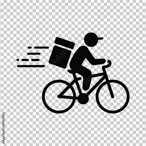 Fast Bicycle Delivery Courier Icon Transparent