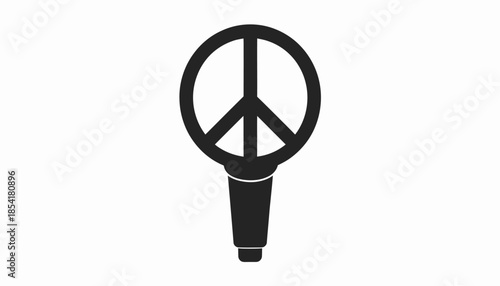 Peace microphone icon for protest and freedom of speech concept.