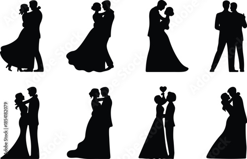 Elegant Wedding Couple Icon Set  : Best Wedding Couple Icons – Top Collection