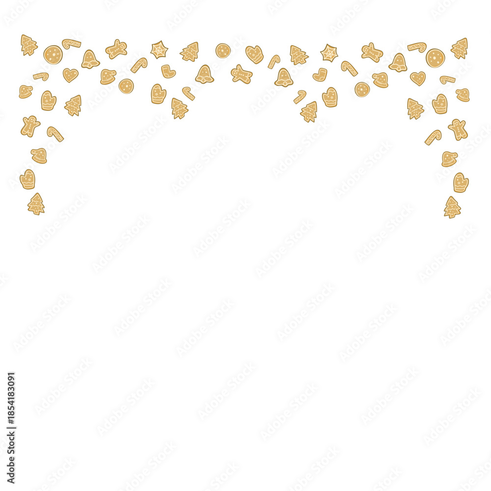 Fototapeta premium Gingerbread Cookies Border