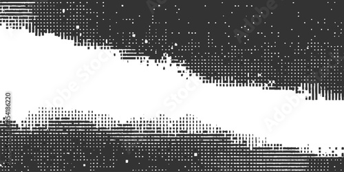 Abstract pattern of dark gray rectangles and dots on white background texture geometric