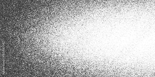 Black speckle noise gradient on white background grain