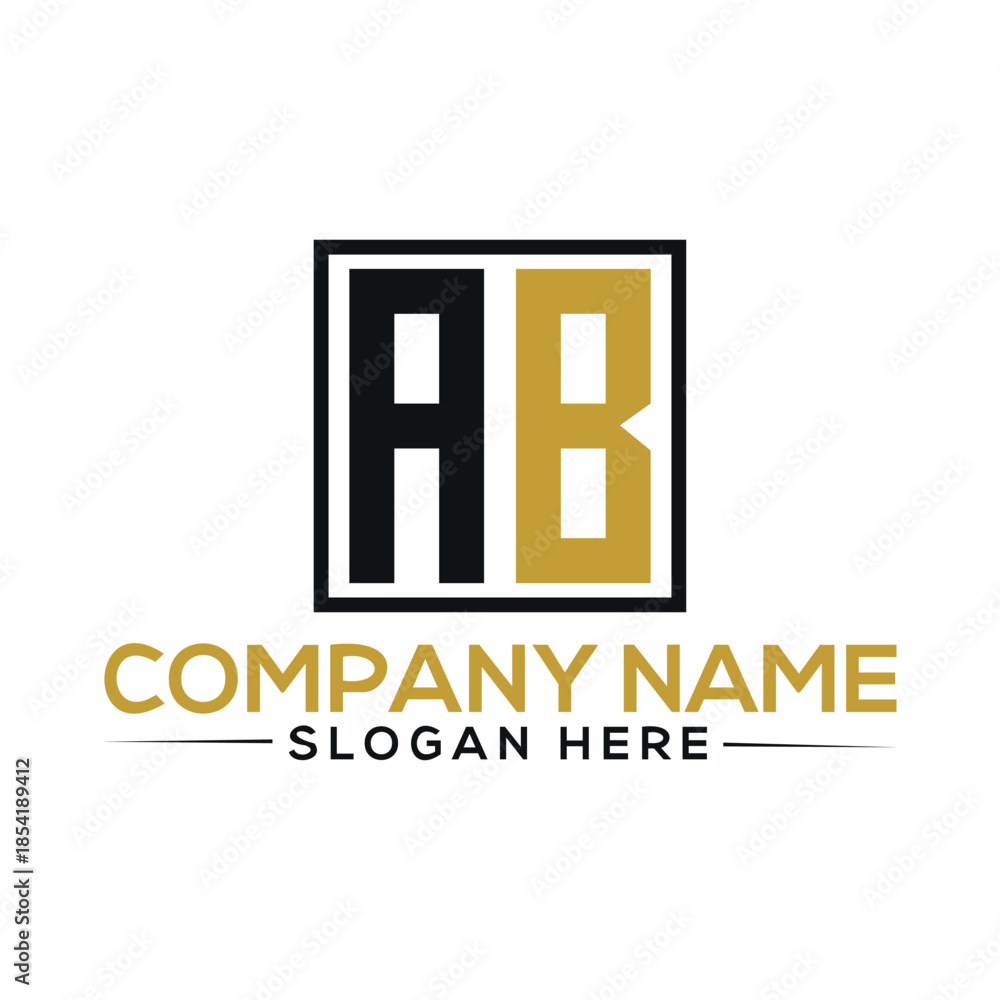 Fototapeta premium ab Letter modern Logo Design Vector logo . Minimal ab logo template background in illustrator ab new logo