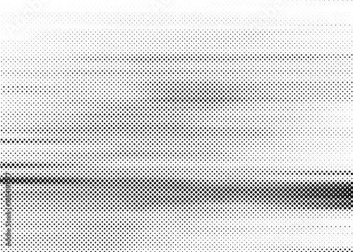 Abstract Monochrome Halftone Dot Pattern Background. Grunge Print Texture with Distorted Pixelated Screen Effect.