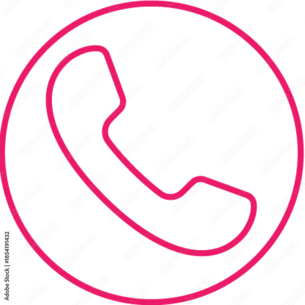 Obraz premium Minimalist pink telephone handset icon on black background
