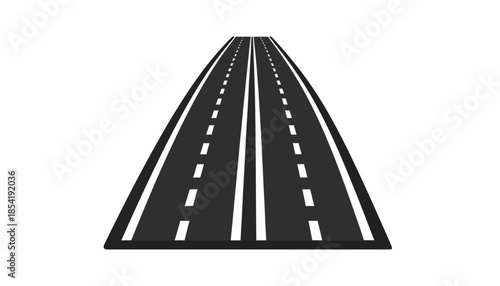 Simple vector illustration of a road with white lines on white background.