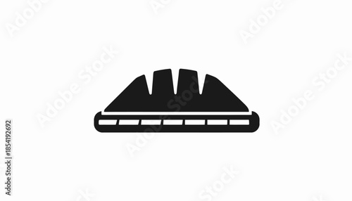 Simple black bread icon on white background, bakery concept.