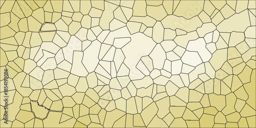Abstract geometric pattern with irregular polygons in shades of yellow and beige vector