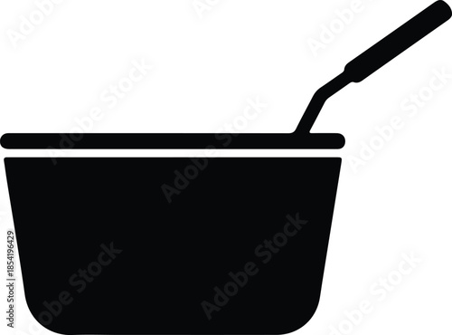 Silhouette cooking pot with handle vector illustration