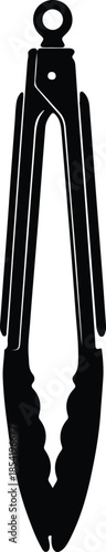 Silhouette kitchen tongs for serving and cooking Vector Illustration