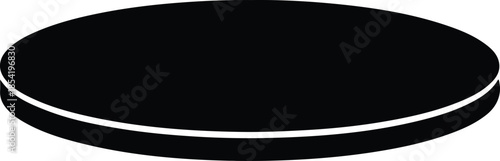 Silhouette of a black hockey puck on white background Vector Illustration