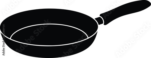 Silhouette of a frying pan on a white background Vector Illustration