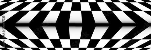 Black and white checkered rectangular frame. Square racing checkerboard pattern. Chessboard geometric pattern. Rally checkerboard pattern. Finish racing frame. Vector illustration on white background