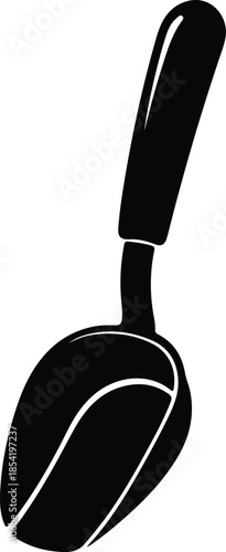 Silhouette of a garden trowel isolated on white vector illustration