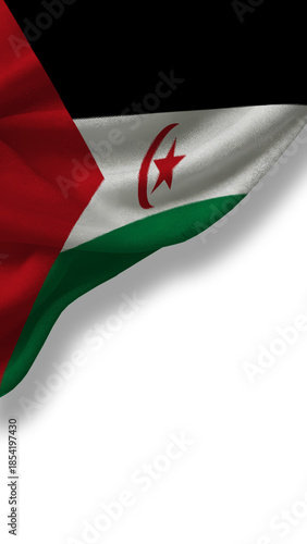 The flag of the Sahrawi Arab Democratic Republic features bold colors with a red triangle, a crescent and star, and green and white stripes. This symbol reflects the nation's quest for sovereignty.