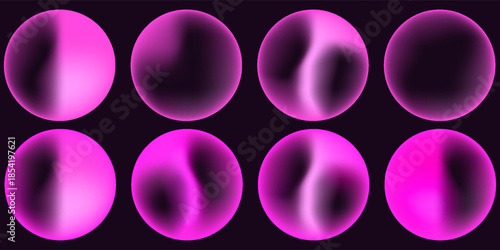 Dreamy gradient spheres in softly pastel glowing shades and futuristic delicate design. Gradient spheres in gentle neon tones for digital banners, covers, modern design templates, and visual branding
