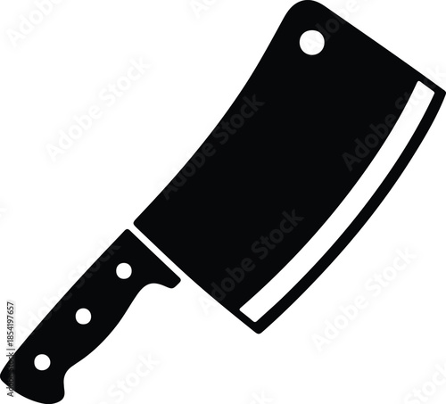 Silhouette of a meat cleaver kitchen knife Vector Illustration