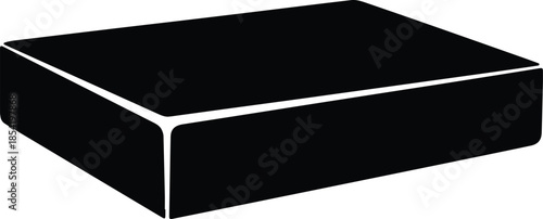 Silhouette of a rectangular box viewed from an angle Vector Illustration