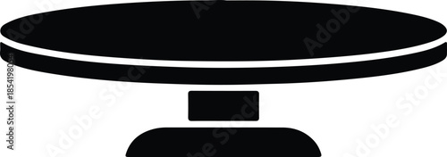 Silhouette of a round table on a pedestal base Vector Illustration