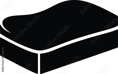 Silhouette of a simple rectangular sponge with rounded edges Vector Illustration