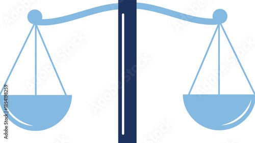 Balanced justice scale icon, legal symbol for fairness and equality, law and ethics graphic, vector illustration