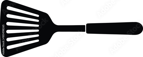 Silhouette of a slotted kitchen spatula cooking utensil vector illustration